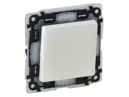 Biely prepínač č.6 IP44 Legrand Valena Life schodiskový do kúpeľne