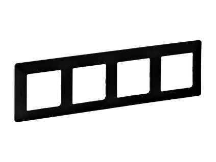Čierny matný štvornásobný rámik Legrand Valena Life 754254