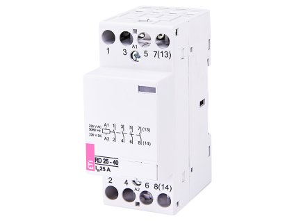 Tichý modulárny stýkač ETI RD 25-40 230V AC/DC so 4 spínacími kontaktmi
