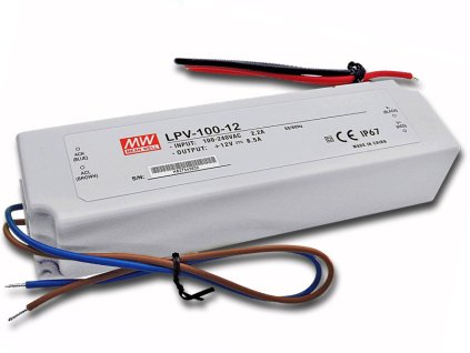 LED zdroj Mean Well LPV-100-24 vodotesný IP67 24V 100W pre LED pásy