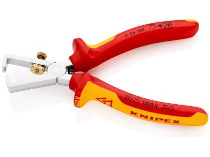 Odizolovacie kliešte Knipex 11 06 160 VDE chrómované s nastavovacou skrutkou