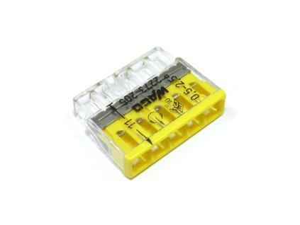 Svorka bezskrutková inštalačná - 2273-205 - WAGO - 5-vodičová 24A žltá (0,5 - 2,5 mm)