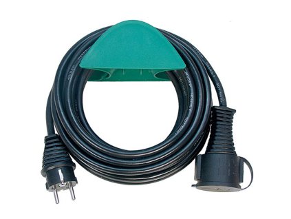 Čierny gumový predlžovací kábel Brennenstuhl 25m IP44 zmotaný