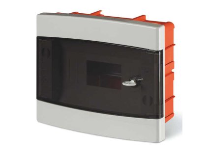 Prístrojová skrinka - 675.2008.2 - DOMINO IP40 - plast, 8 modulová - biele dvierka