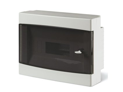 Prístrojová skrinka - 673.2012.2 - DOMINO IP40 - plast, 12 modulová - biele dvierka