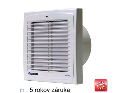 Axiálny ventilátor Blauberg Auto 100 s automatickou žalúziou a ložiskami