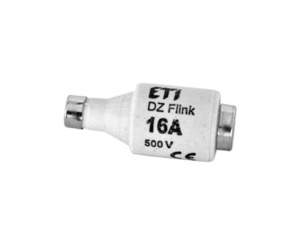Poistková vložka ETI DII 16A E27 charakteristika gF rýchla so sivým terčíkom