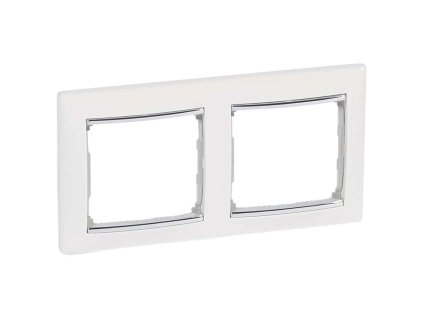 Valena - 770492 - Dvojrámček - Biela/strieborný prúžok