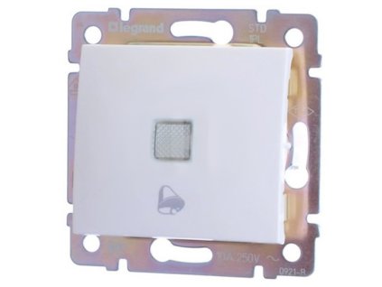 Valena - 774215 - Tlačidlo s orientačným osvetlením 230V piktogram zvončeka - Biela