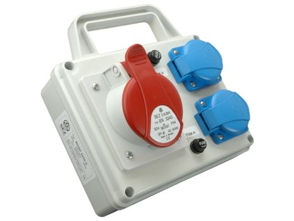 Zásuvková rozvodnica - ROSP 3230 D - s držiakom - 2x230V 1x32A/400V 4P