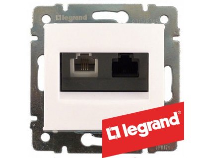 Valena - 770080 - Dvojitá zásuvka RJ45 + RJ11 - Biela