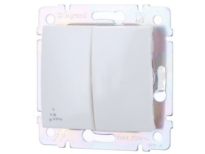 Valena - 770098 - Dvojitý striedavý prepínač (5B) - IP44 - Biela