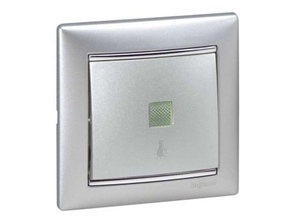 Valena - 770113 - Tlačidlo s orientačným osvetlením 230V piktogram svietidla - Hliník