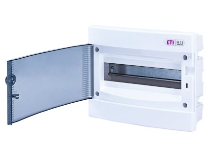 Rozvodnica pod omietku ETI DIDO-E ECM12PT s priehľadnými dvierkami pre 12 modulov