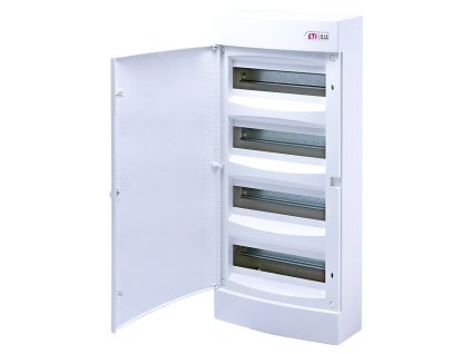 Rozvodnica na omietku ETI DIDO-E ECT48PO s bielymi dvierkami a svorkovnicami 2x20