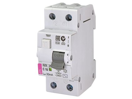Prúdový chránič s ističom KZS-2M - 1p+N/C10A/30mA/AC/10kA - 002173122