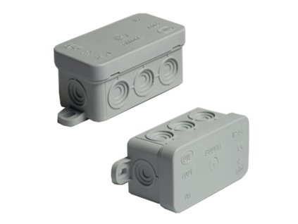 Sivá inštalačná krabica Budvill 75x75 mm IP54 prázdna bez svorkovnice