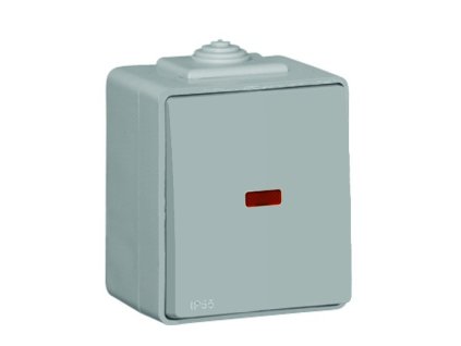 LOGUS90 - 48012 CCZ - Spínač 1-pólový s orientačnou LED, rad. 1, šedá