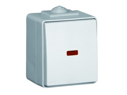 LOGUS90 - 48013 CBR - Spínač 1-pólový so signalizačnou LED, rad. 1, biela