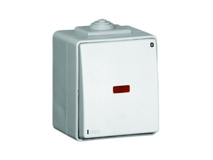 LOGUS90 - 48023 CBR - Spínač 2-polóvý so signalizačnou LED, rad. 2, biela