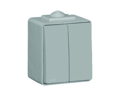 LOGUS90 - 48101 CCZ - Prepínač dvojitý striedavý, rad 6+6 (5b), šedá