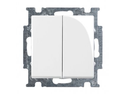 basic55 - 1012-0-2144 - prepínač striedavý dvojitý s krytom - (radenie:6+6) - biela