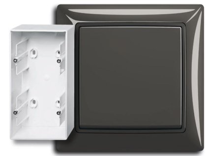 basic55 - 1799-0-0966 - krabica prístrojová dvojnásobná - grafitová šedá