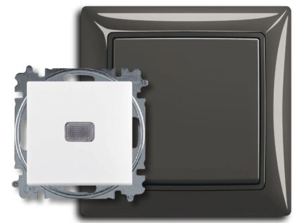 basic55 - 3521B-A2534695 - prepínač striedavý s krytom, s priezorom - grafitová šedá
