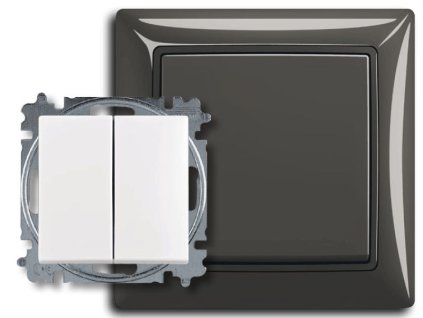 basic55 - 3521B-A8734595 - ovládač zapínací dvojitý s krytom - grafitová šedá