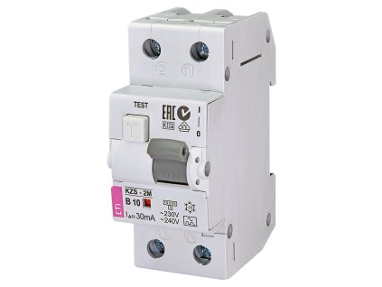 Kombinovaný prúdový chránič s ističom ETI KZS-2M B10 30mA Typ A 10kA