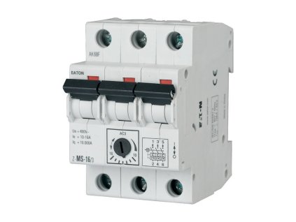 Motorový spúšťač Eaton Z-MS-16/3 s rozsahom 10-16A na DIN lištu