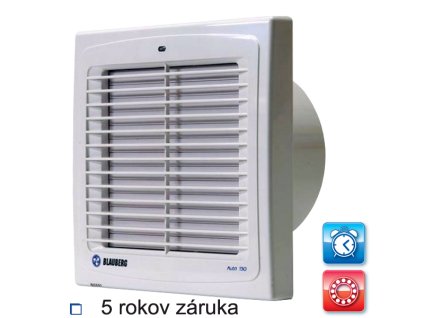 Ventilátor Blauberg Auto 125 T s priemerom 125mm, časovačom a automatickou žalúziou