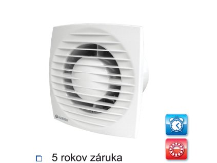 Axiálny ventilátor Blauberg Bravo 100 T s časovačom a ložiskami