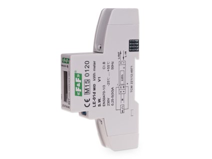 Digitálny jednofázový elektromer F&F LE-01d MID na DIN lištu 50A