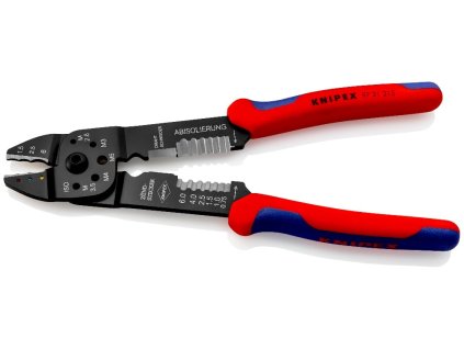 Lisovacie kliešte Knipex 97 21 215 pre izolované konektory a strihanie skrutiek