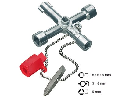 Univerzálny krížový kľúč na rozvádzače Knipex 00 11 03 s bitom