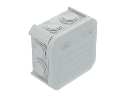 Svetlosivá odbočná krabica OBO Bettermann T 40 s násuvnými tesneniami M25