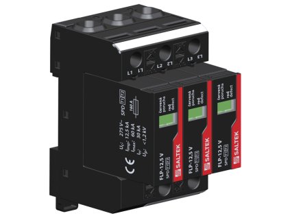 Kombinovaný zvodič prepätia Saltek FLP-12,5 V/3 pre sieť TN-C s vymeniteľnými modulmi