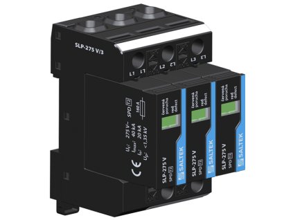 Trojpólová prepäťová ochrana Saltek SLP-275 V/3 typ 2 pre sieť TN-C s vymeniteľnými modulm