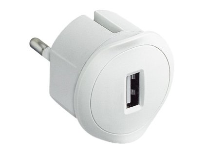 Plochý USB adaptér do zásuvky Legrand 050680 biely v stene