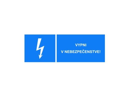 Samolepka - č. 05 - vypni v nebezpečenstve ! - (105x35mm)(105x35mm)