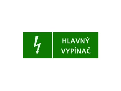 Samolepka - č. 04 - hlavný vypínač - (105x35mm)