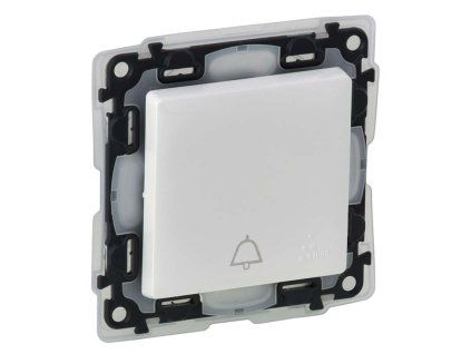 Biele zvončekové tlačidlo IP44 Legrand Valena Life do exteriéru