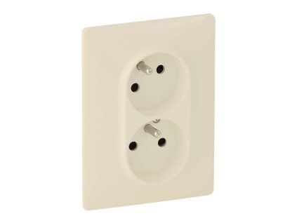 Béžová dvojzásuvka Legrand Valena Life kompletná s detskou ochranou