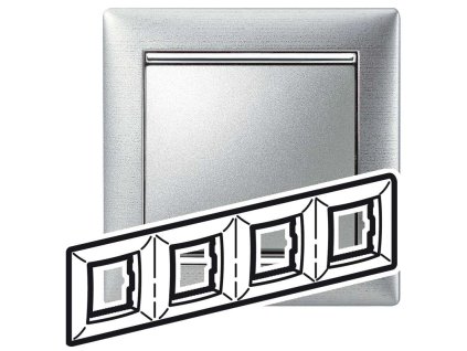 Valena - 770334 - Štvorrámček - Hliník brúsený/strieborný prúžok