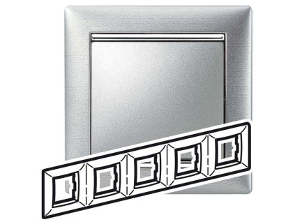 Valena - 770335 - Päťrámček - Hliník brúsený/strieborný prúžok
