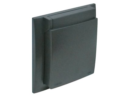 LOGUS90 - 90961 TIS - Kryt zásuvky IP44 s rámčekom, šedá