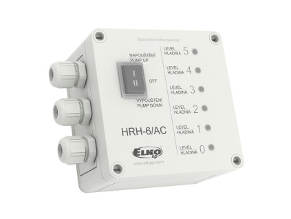 Hladinový spínač, 2 funkcie, indikácia 6 hladín, výstup 1x10A spínací