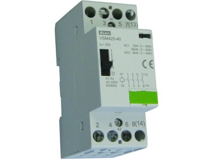 Inštalačný stýkač manuálny, výstup 4x25A, 2x spínací, 2x rozpínací