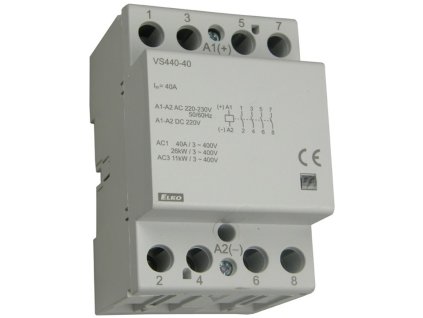 Inštalačný stýkač, výstup 4x40A, 2x spínací, 2x rozpínací